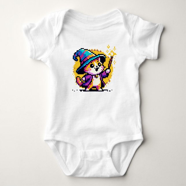 Body Para Bebê Assistente Cat - Design de Fantasia de Arte em Pix (Frente)