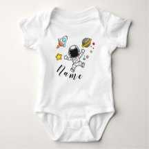 Astronaut in space with babies name