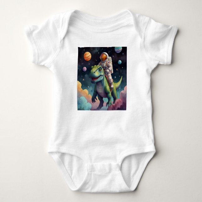 Body Para Bebê Astronaut on Dino in Space (Frente)
