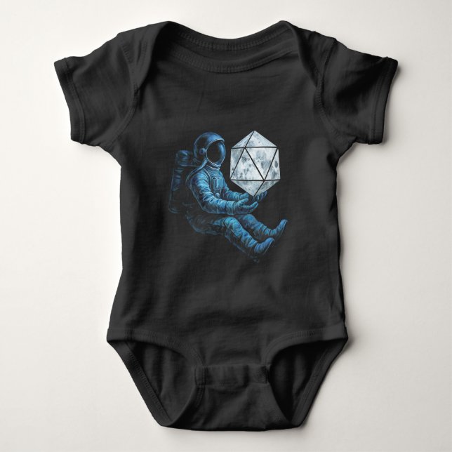 Body Para Bebê Astronaut with Moon Dice (Frente)