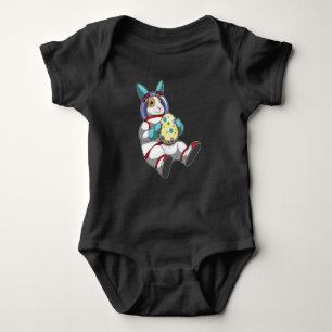 Body Para Bebê Astronauta de ovo de Páscoa de Páscoa Bunny