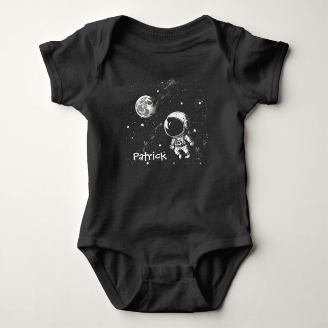 Body Para Bebê Astronauta Divertido No Espaço (Frente)