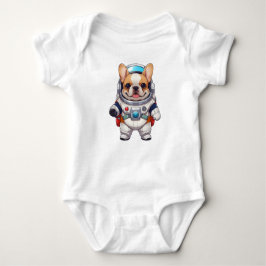 Body Para Bebê Astronauta Giro do Bulldog Francês
