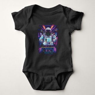 Body Para Bebê Astronauta Neon Exploração Espacial Cósmica Gráfic