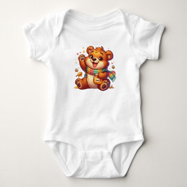 Body Para Bebê Atraso no Urso de Mel (Frente)