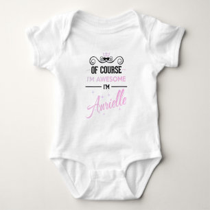 Body Para Bebê Aurielle Claro que sou Nome Incrível
