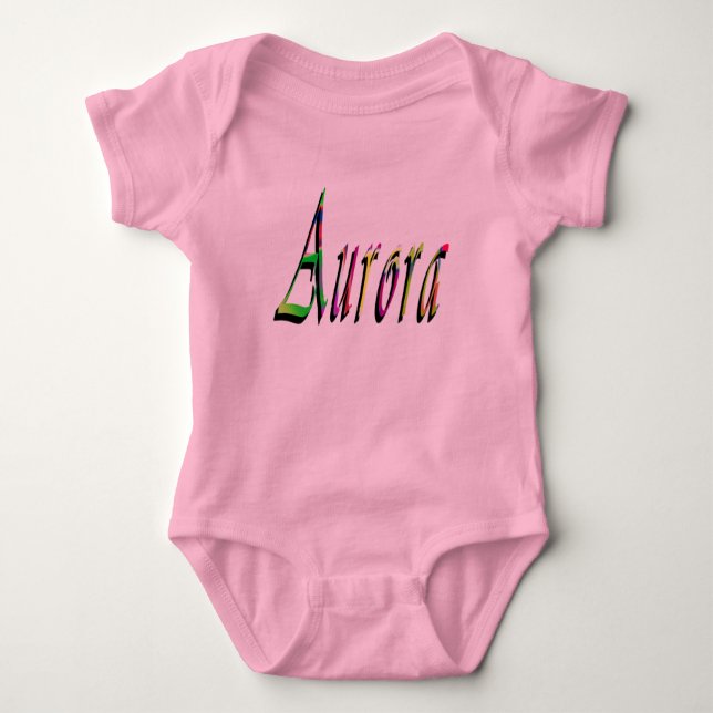 Body Para Bebê Aurora Girls Name Logo, Baby Bodycase (Frente)