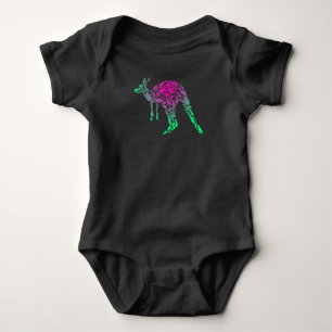 Body Para Bebê Austrália Pintura Colorida Canguru