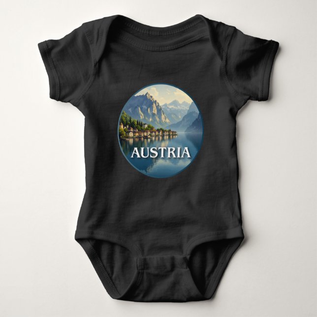 Body Para Bebê Áustria Hallstatt União Europeia (Frente)