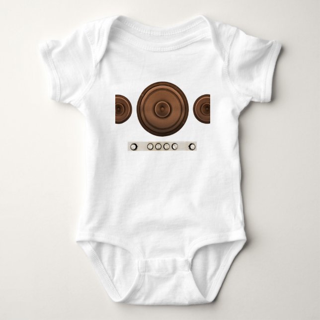 Body Para Bebê Auto-falantes retrorreflectores: castanho, branco  (Frente)