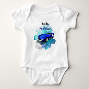 Body Para Bebê Aventura de aniversário H do Clássico Retro Blue S