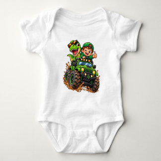 Body Para Bebê Aventura de Caminhão Monstro Dino – Bebê Dinossaur