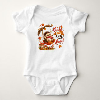 Body Para Bebê Aventura do Ourico do Outono – Adorável Animal da 