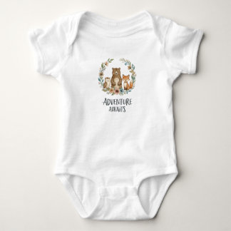 Body Para Bebê Aventura Espera Bodysuit de Bebê – Animais da Flor