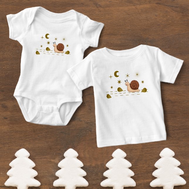 Body Para Bebê Aventura Noturna do Céu de Caracol-Animal Novo Equ (Criador carregado)