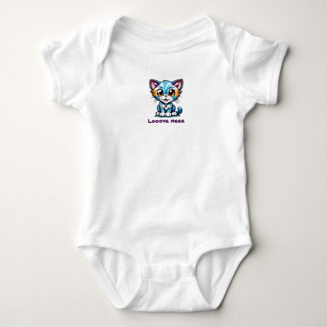Body Para Bebê Aventuras Curiosas Azuis e Rosa (Frente)