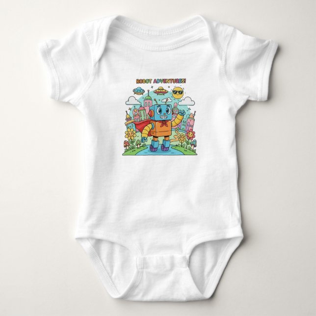 Body Para Bebê Aventuras de Robô (Frente)