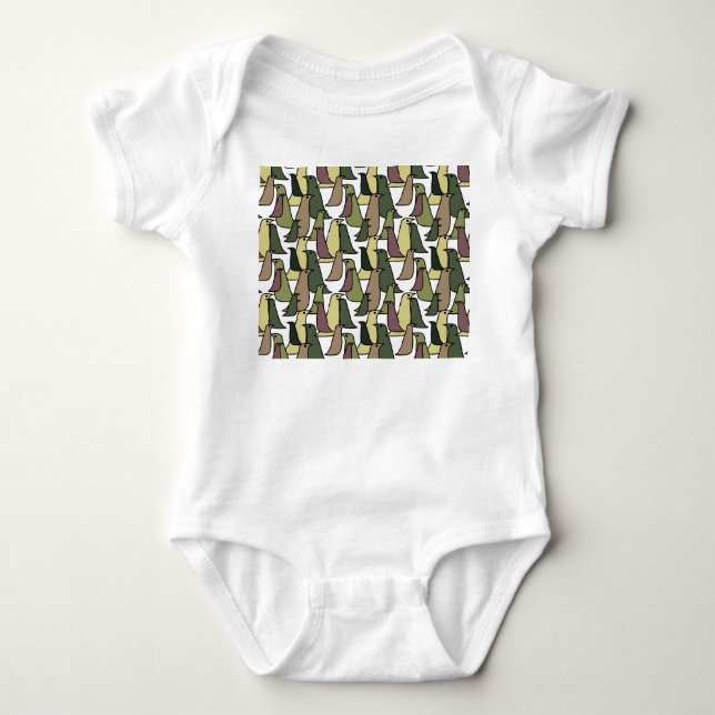 Body Para Bebê Aves de Camuflagem (Frente)
