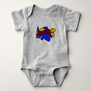 Body Para Bebê Avião - Bolo de Cartoon Colorido