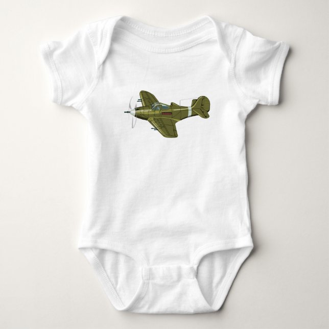 Body Para Bebê Avião-caça-retrô-animação (Frente)