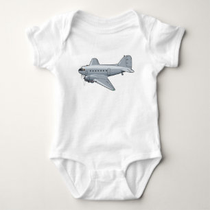 Body Para Bebê Avião retrógrado de desenho animado