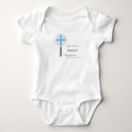 Body Para Bebê Avô Baptism Blue Lace Personalizado