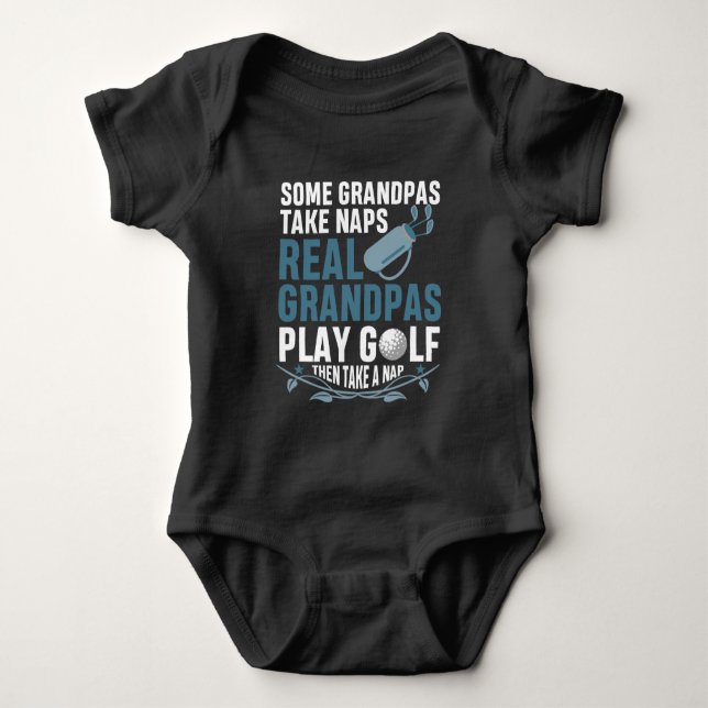 Body Para Bebê Avô de Golfe Real Joga Golf Nap Avô (Frente)
