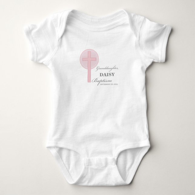 Body Para Bebê Avô Rosa, Avô, Batismo Personalizado (Frente)