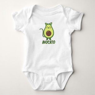 Body Para Bebê Avocado Cat Engraçado Comida Engraçado Kitten Avoc