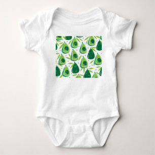 Body Para Bebê Avocado, selo texturizado, padrão perfeito.