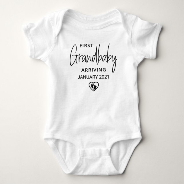 Body Para Bebê Avós dos Primeiros Netos com Data Personalizada (Frente)