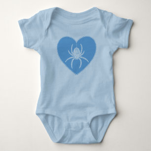 Body Para Bebê Azul Aranha Cardíaco Bebê Bodyfato
