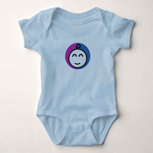 Body Para Bebê Azul de traje (Frente)