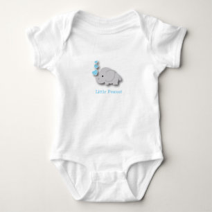 Body Para Bebê Azul e Cinza 🐘 Elefante - Pequeno amendoim