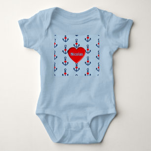 Body Para Bebê azul marinheiro