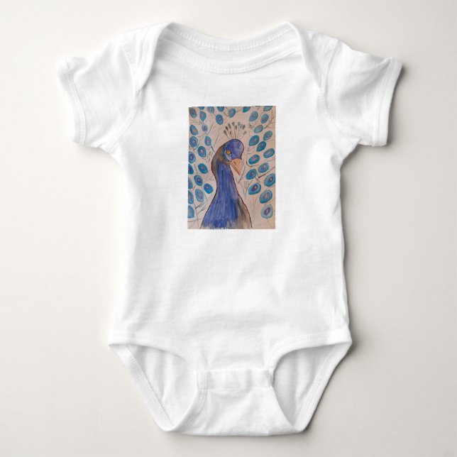 Body Para Bebê Azul Pavão (Frente)