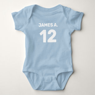 Body Para Bebê Azul personalizável (designe frontal e traseiro)