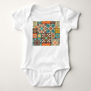 Body Para Bebê Azulejo Colorido de Patchwork Islam Motifs