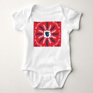 Body Para Bebê Azulejo de Natal Folk Doodle Art