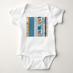 Body Para Bebê Azulejo de Patchwork (Design de padrões)
