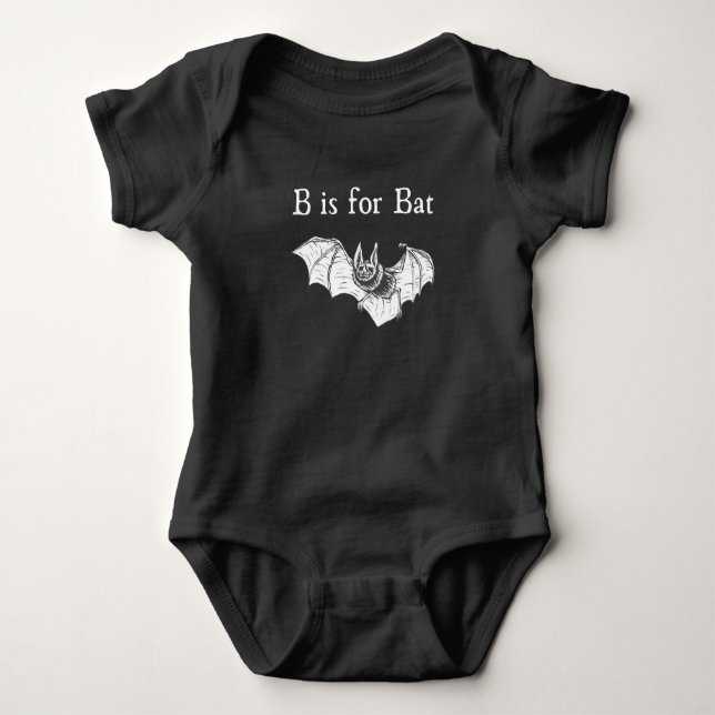 Body Para Bebê B é de Morcego (Frente)