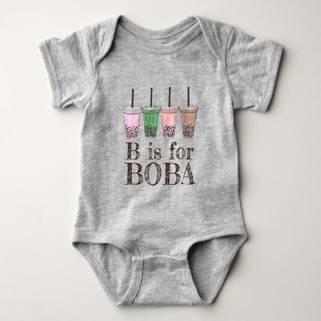 Body Para Bebê B é para Boba Bubble Tapioca Pearl milk Tea (Frente)
