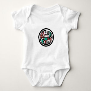 Body Para Bebê Bab de Salmão Nativo - American Red Black Graphte