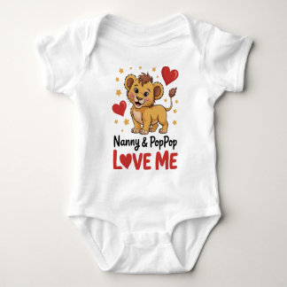 Body Para Bebê Babá de Leão Fofo & PopPop Me Ama Avós