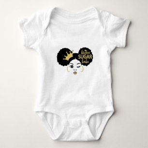 Body Para Bebê Babe de Açúcar Mascavo em Preto e Dourado