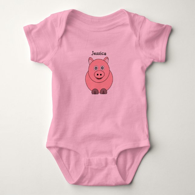 Body Para Bebê Baby Bodydress Pig Design (Frente)