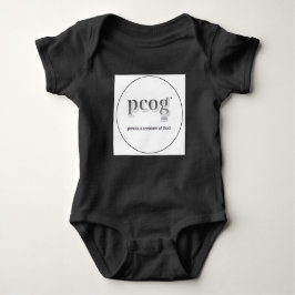 Body Para Bebê Baby bodysuit "pcog" acronym; heart, NO scripture