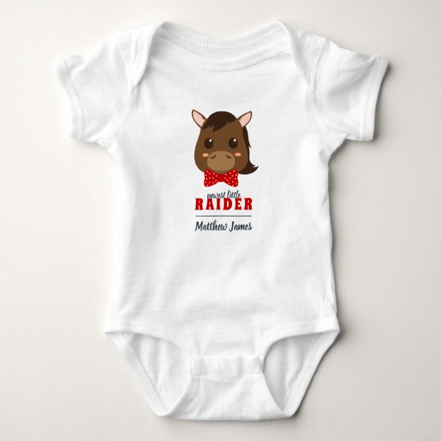 Body Para Bebê Baby Boy Horse Red & Black Bodface (Frente)