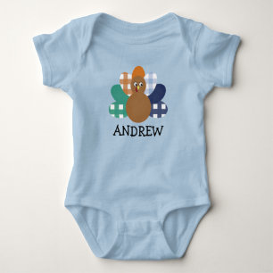 Body Para Bebê Baby Boys Watercolor Xadrez Turquia