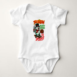 Body Para Bebê Baby Christmas Snowman Jersey Bodysuit